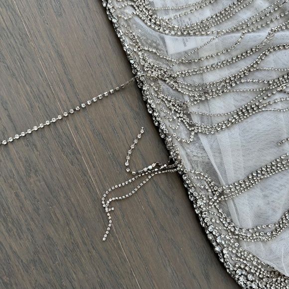 Retrofete IRINA White Crystal Rhinestone Embellished Maxi Dress - Size SMALL - Picture 5 of 15